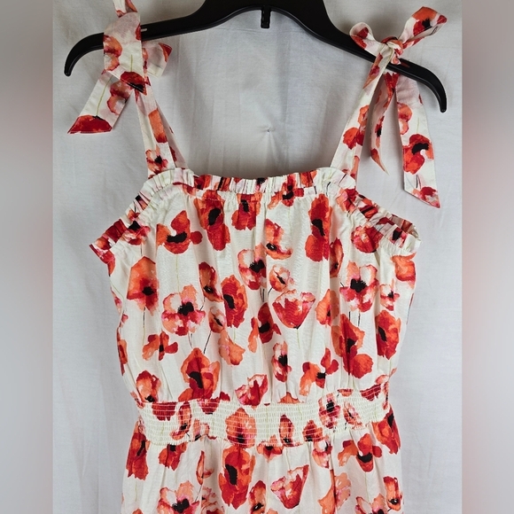 Matilda Jane Floral Sleeveless Red & White Teired Dress Sz M - Picture 5 of 14